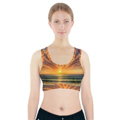 Waves At Sunset Sports Bra With Pocket by GardenOfOphir