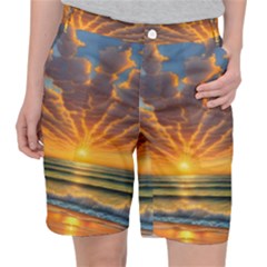 Waves At Sunset Pocket Shorts by GardenOfOphir