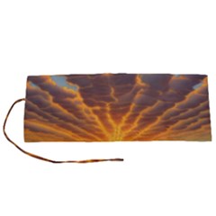 Waves At Sunset Roll Up Canvas Pencil Holder (s) by GardenOfOphir