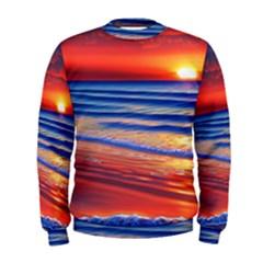 Golden Sunset Over Beach Men s Sweatshirt by GardenOfOphir