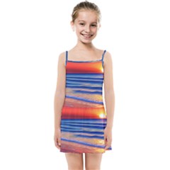 Golden Sunset Over Beach Kids  Summer Sun Dress