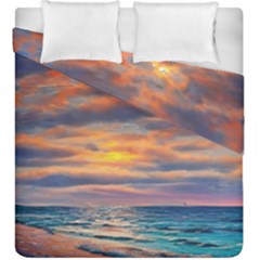 Serene Sunset Over Beach Duvet Cover Double Side (king Size) by GardenOfOphir