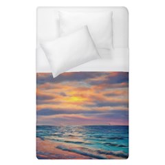 Serene Sunset Over Beach Duvet Cover (single Size) by GardenOfOphir