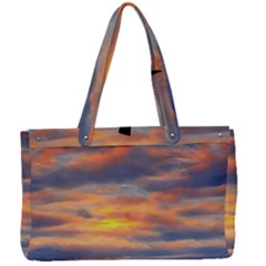 Serene Sunset Over Beach Canvas Work Bag by GardenOfOphir