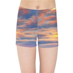 Serene Sunset Over Beach Kids  Sports Shorts by GardenOfOphir