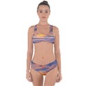 Serene Sunset Over Beach Criss Cross Bikini Set View1