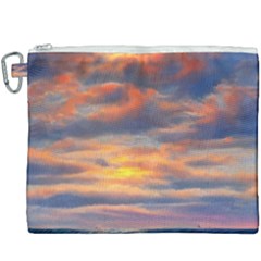 Serene Sunset Over Beach Canvas Cosmetic Bag (xxxl) by GardenOfOphir