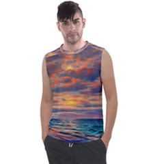 Serene Sunset Over Beach Men s Regular Tank Top by GardenOfOphir