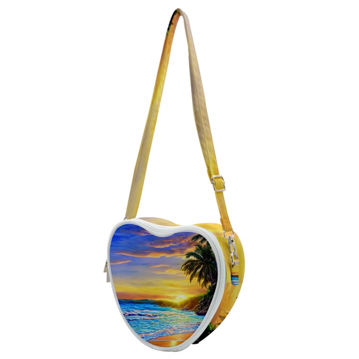 Sunrise At The Beach Heart Shoulder Bag