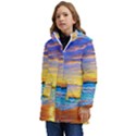 Sunrise At The Beach Kid s Hooded Longline Puffer Jacket View3