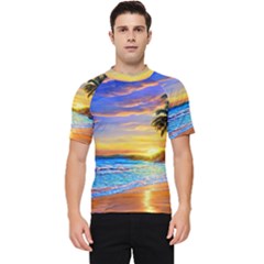 Sunrise At The Beach Men s Short Sleeve Rash Guard by GardenOfOphir