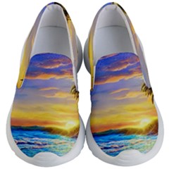 Sunrise At The Beach Kids Lightweight Slip Ons by GardenOfOphir