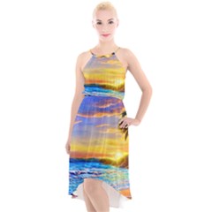 Sunrise At The Beach High-low Halter Chiffon Dress  by GardenOfOphir