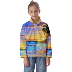 Sunrise At The Beach Kids  Half Zip Hoodie by GardenOfOphir