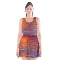 Sunset At The Beach Scoop Neck Skater Dress by GardenOfOphir