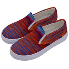 Sunset At The Beach Kids  Canvas Slip Ons by GardenOfOphir