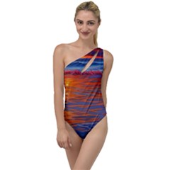 Sunset At The Beach To One Side Swimsuit