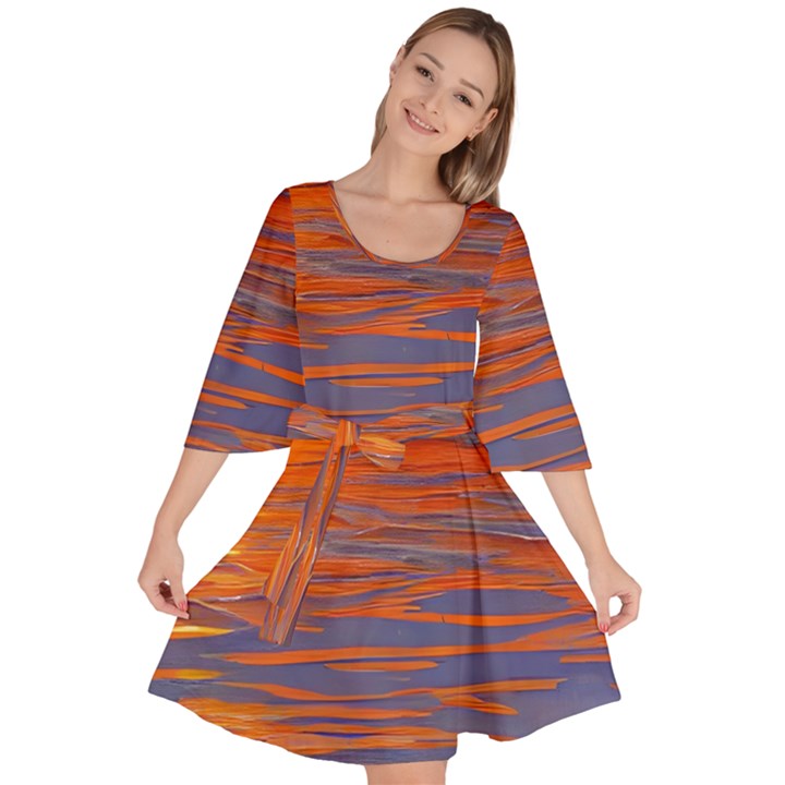 Sunset At The Beach Velour Kimono Dress