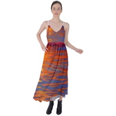 Sunset At The Beach Tie Back Maxi Dress by GardenOfOphir