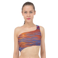 Sunset At The Beach Spliced Up Bikini Top  by GardenOfOphir