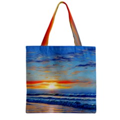 Reflecting On A Perfect Day Zipper Grocery Tote Bag by GardenOfOphir