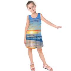 Reflecting On A Perfect Day Kids  Sleeveless Dress by GardenOfOphir