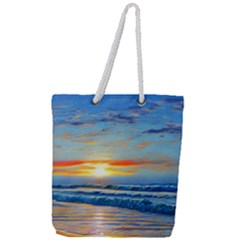 Reflecting On A Perfect Day Full Print Rope Handle Tote (large) by GardenOfOphir