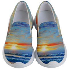 Reflecting On A Perfect Day Kids Lightweight Slip Ons by GardenOfOphir