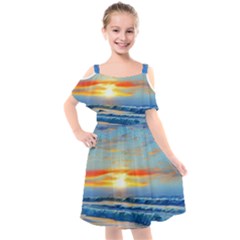 Reflecting On A Perfect Day Kids  Cut Out Shoulders Chiffon Dress by GardenOfOphir