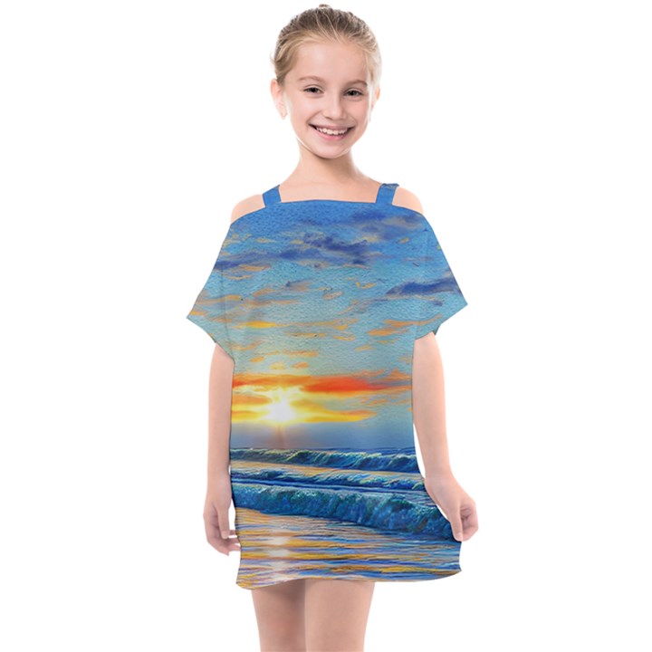 Reflecting On A Perfect Day Kids  One Piece Chiffon Dress