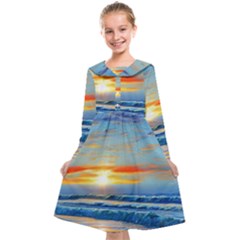 Reflecting On A Perfect Day Kids  Midi Sailor Dress by GardenOfOphir