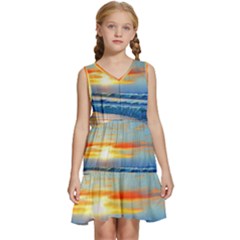 Reflecting On A Perfect Day Kids  Sleeveless Tiered Mini Dress by GardenOfOphir