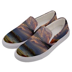 Summer Sunset Men s Canvas Slip Ons by GardenOfOphir