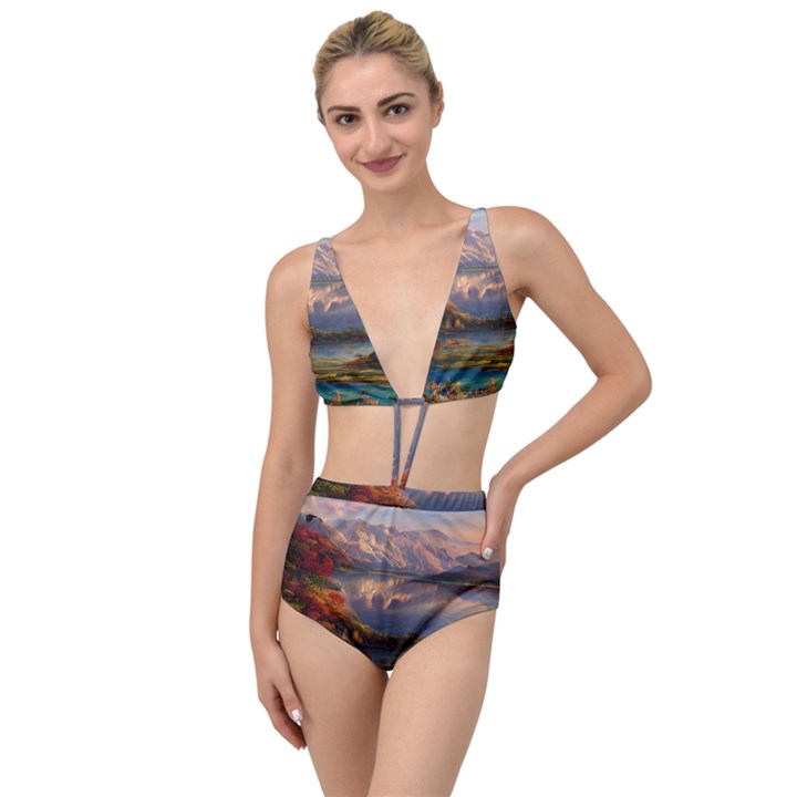 Summer Sunset Tied Up Two Piece Swimsuit