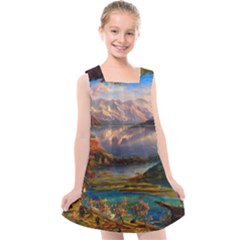 Summer Sunset Kids  Cross Back Dress by GardenOfOphir