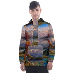 Summer Sunset Men s Front Pocket Pullover Windbreaker by GardenOfOphir