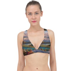 Summer Sunset Classic Banded Bikini Top by GardenOfOphir