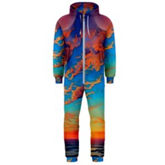 Waves Crashing On The Shore Hooded Jumpsuit (men) by GardenOfOphir