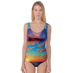 Waves Crashing On The Shore Princess Tank Leotard  by GardenOfOphir