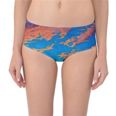 Waves Crashing On The Shore Mid-waist Bikini Bottoms by GardenOfOphir