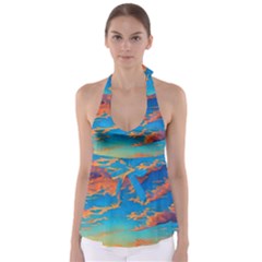 Waves Crashing On The Shore Babydoll Tankini Top by GardenOfOphir