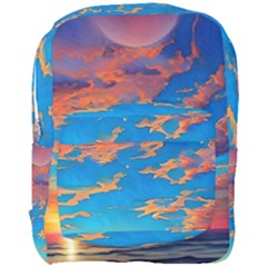 Waves Crashing On The Shore Full Print Backpack by GardenOfOphir