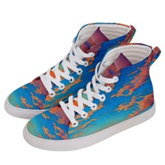 Waves Crashing On The Shore Women s Hi-top Skate Sneakers by GardenOfOphir