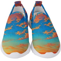 Waves Crashing On The Shore Kids  Slip On Sneakers by GardenOfOphir