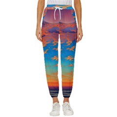 Waves Crashing On The Shore Cropped Drawstring Pants by GardenOfOphir