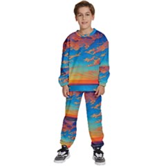 Waves Crashing On The Shore Kids  Sweatshirt Set by GardenOfOphir