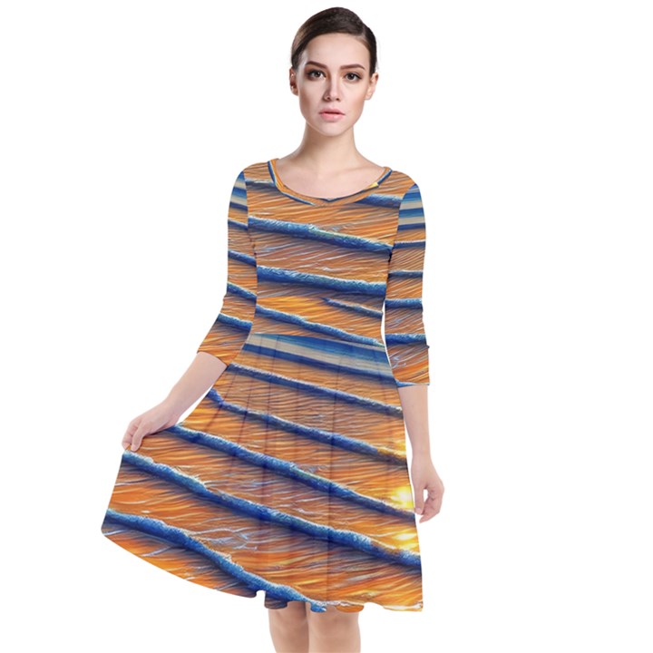 Endless Summer Nights Quarter Sleeve Waist Band Dress