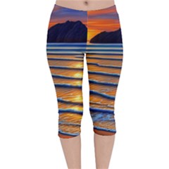 Endless Summer Nights Velvet Capri Leggings  by GardenOfOphir