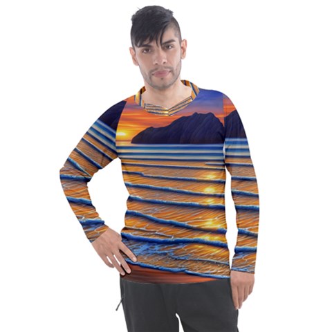 Endless Summer Nights Men s Pique Long Sleeve Tee by GardenOfOphir