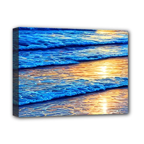 Ocean Sunset Deluxe Canvas 16  X 12  (stretched)  by GardenOfOphir